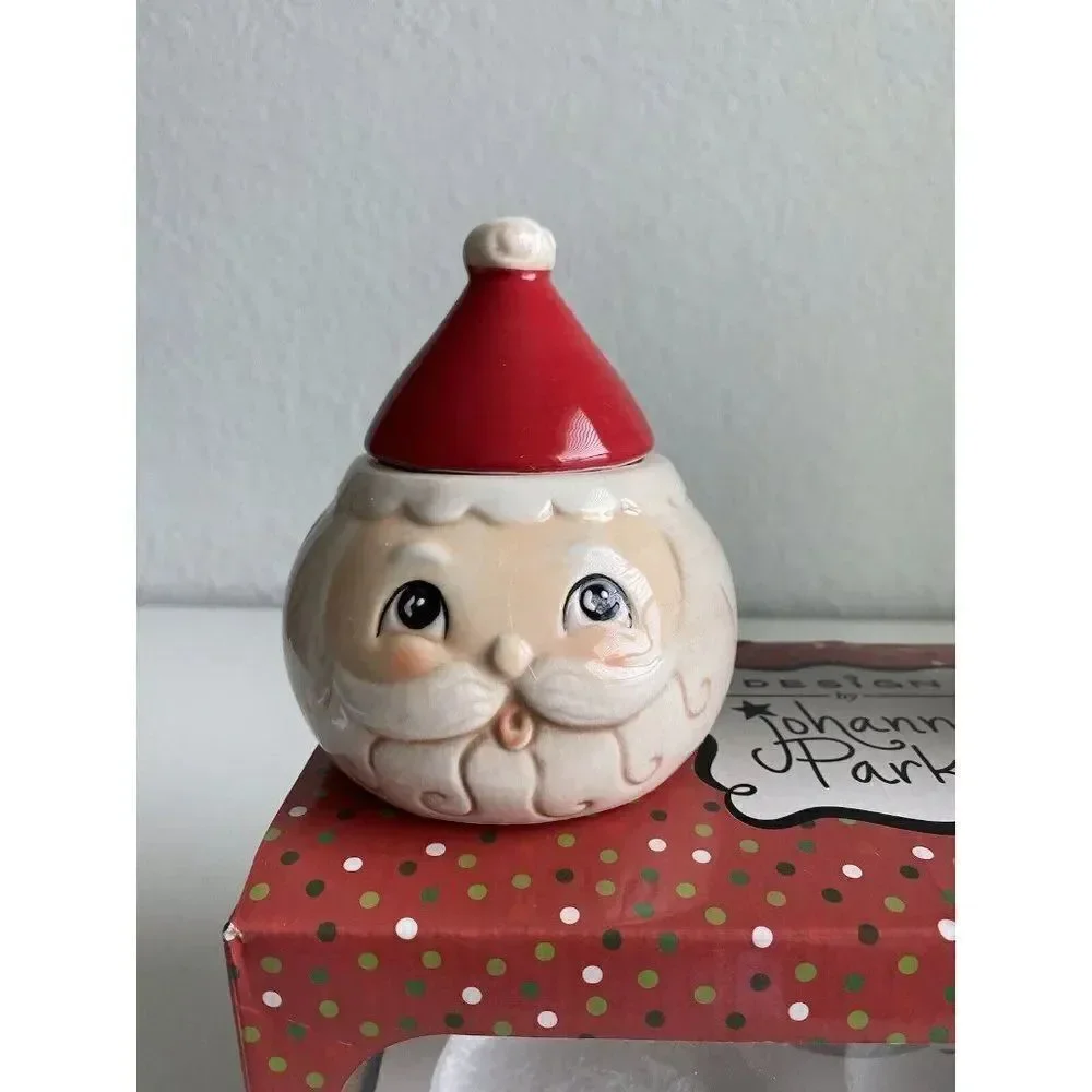 Johanna Parker Transpac‎ Retro Santa Claus Creamer Sugar Set Christmas Decor NEW